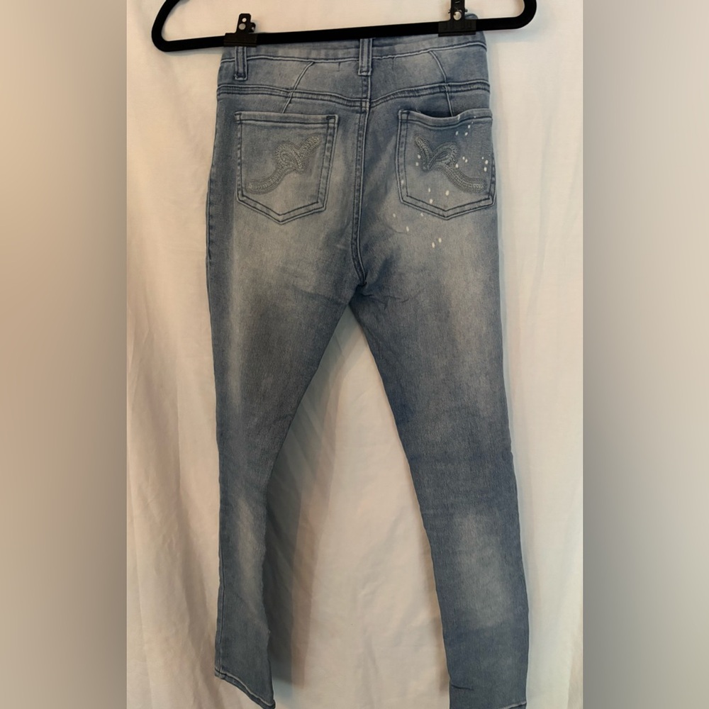 Distressed Light Blue Jeans - Picture 2 of 5